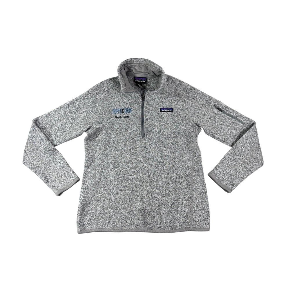 Patagonia Better Sweater 1/4 Zip Fleece Pullover Gray Womens Small Ropes & Gray